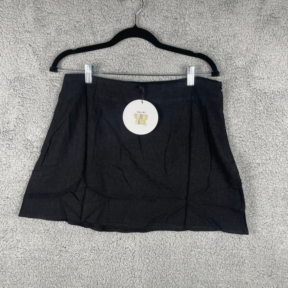 Princess Polly Women's US 10 Black Lenzing Viscose Linen Selby Mini Skirt
